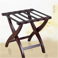 Luggage Rack for Guest Room 60x40x58cm, Foldable Solid Wood Luggage Stand, Luggage Rack for Hotels, Red Tray Stand