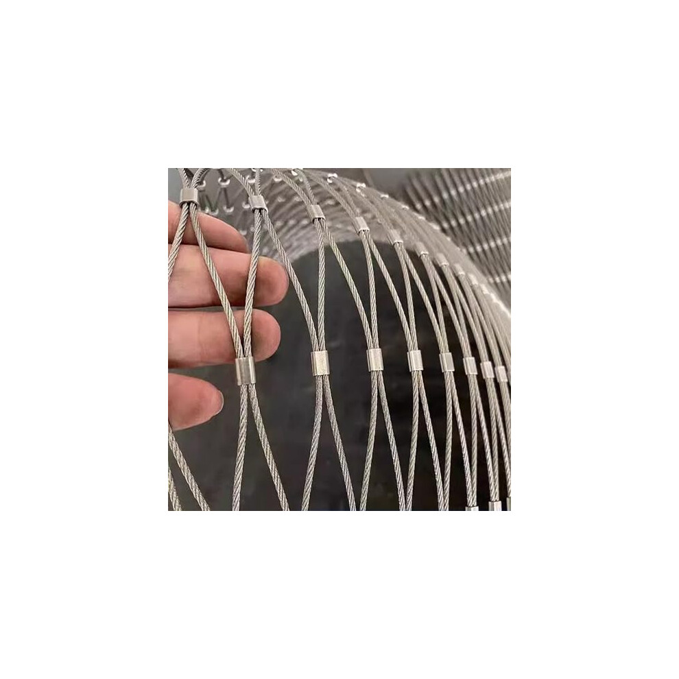 Stainless Steel Wire Mesh, 304 Stainless Steel Rope Netting, Flexible Animal Barrier Fence, 10Cm Mesh, 2.5Mm Wire Diameter 6482260919898