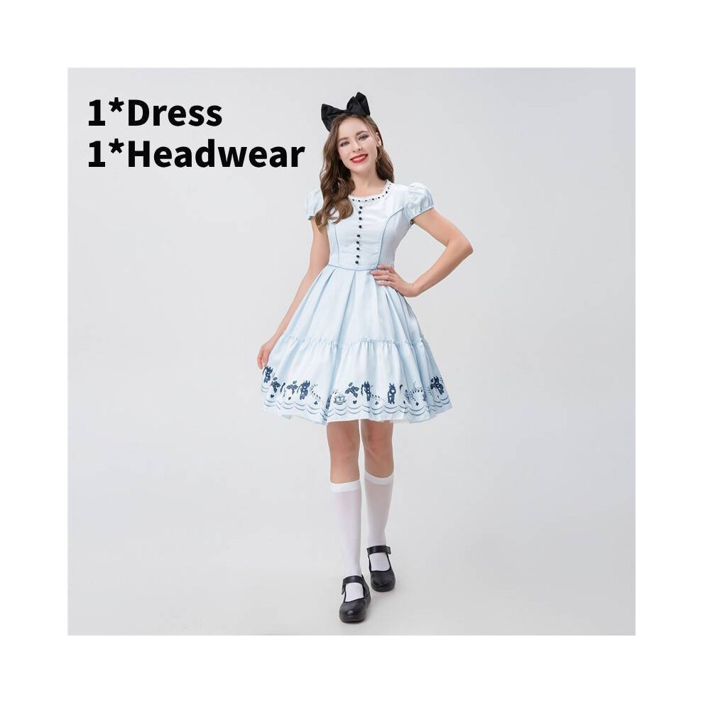 (Xxl)Costumi Alice Nel Paese Delle Meraviglie Alice Kingsleigh Cosplay Adulto Spettacolo Stage