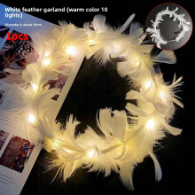 (Feathers)LED beleuchteter Haarschmuck mit Seidenblumen für Brautfotos Geschenk Deko