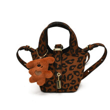 (Leopard) Color Kids Solid Leopard Print Single Shoulder Crossbody Fashion Handbag Bag