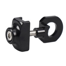 Aluminum Alloy Chain Tensioner for Folding Bikes, Silver Black, Compatible with Zipper Mechanism, Adjustable Size