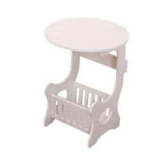 Sofa Bed Side Table Mini Coffee Table for Living Room, Modern White Shelf, Compact Design, Versatile Use