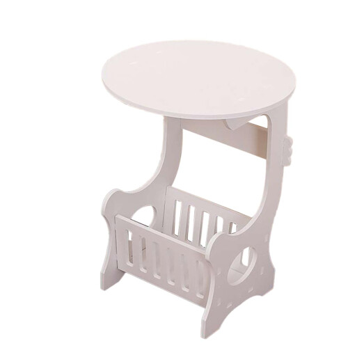 Sofa Bed Side Table Mini Coffee Table for Living Room, Modern White Shelf, Compact Design, Versatile Use