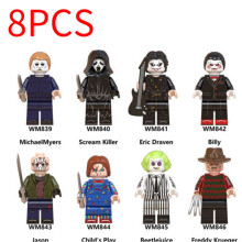 Modellino giocattolo action figure giocattolo villain film Halloween 8 pezzi blocchi da costruzione decorazione