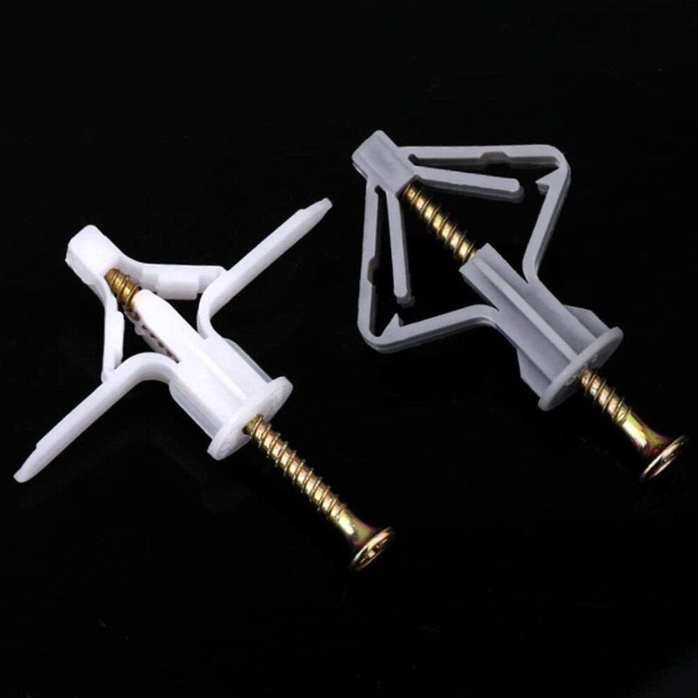 20Pcs Plastic Toggle Anchors With M4 Screws For Gypsum Board And Hollow Walls, Aircraft Expansion Bolts And Butterfly Type 6482260920665