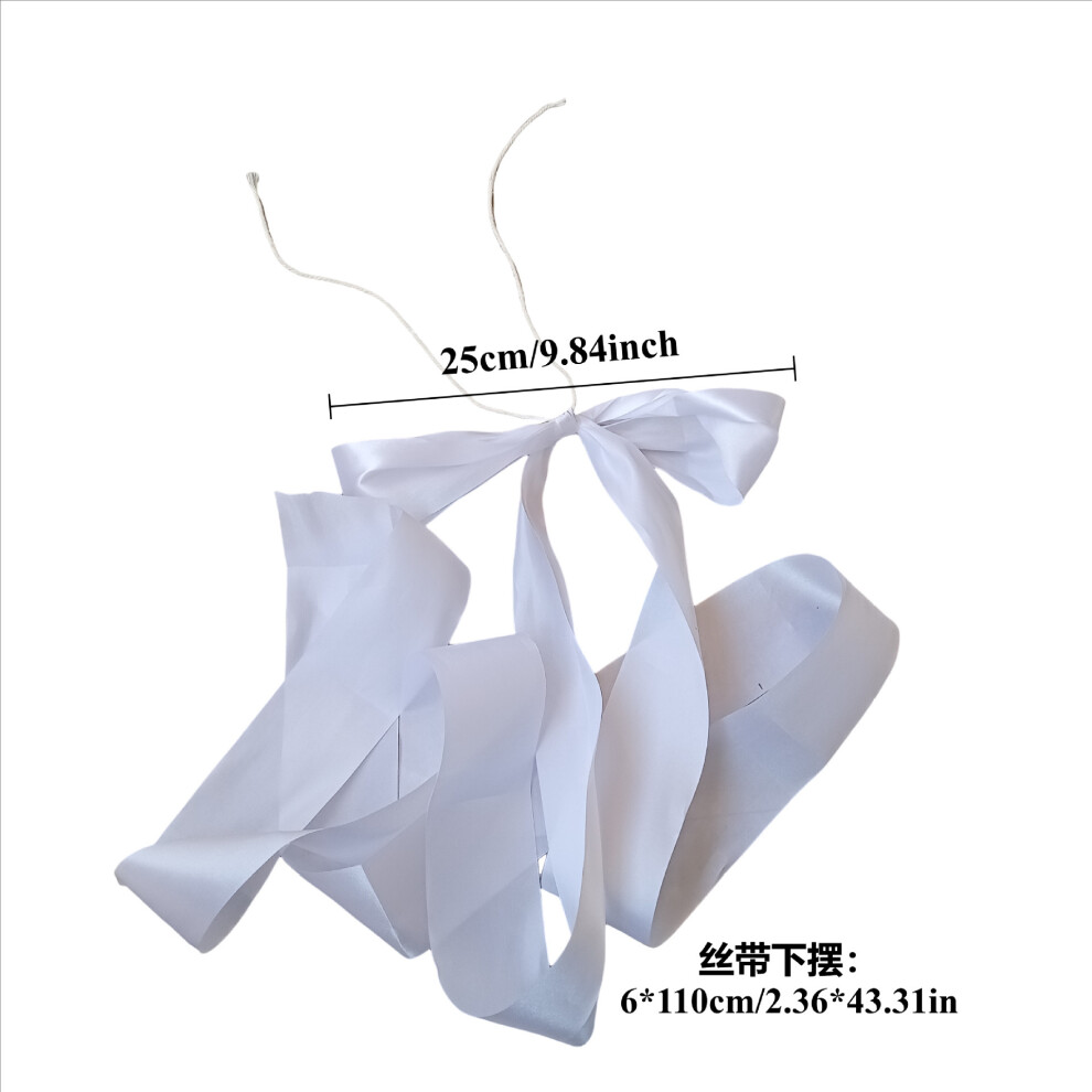 (Party Bow Ribbon - 10 pcs pack) The Wedding Party - Bow Ribbon Chair Decorations for Wedding Event (Extended Length, Party Decoration)-image-OPC-PJXKR9R-NEW