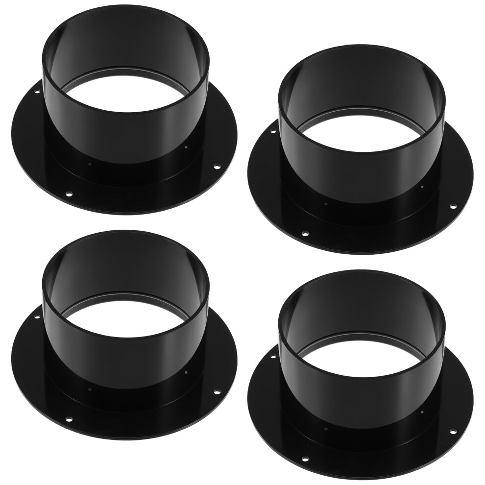 Duct Connector Flange 4 Inch, 4 Pack Abs Air Conditioner Exhaust Hose Wall Mount For Hvac Dryer Vent And Ventilation Systems 6038364540515