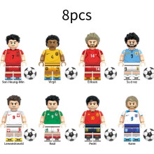 (Style 2)8pcs Soccer Super Star Building Block Toy Messi Ronaldo Mini Figure Gift Doll
