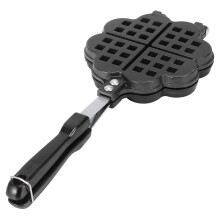 Nonstick Manual Waffle Maker Heart Shaped Aluminum Mold with Nonstick Coating and Handle for Breakfast Snacks