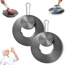 Heat Conduction Plate for Gas Stove, Non-Slip Thermal Conductive Tool, Removable Middle, 2-Piece Set for All Kitchen Use