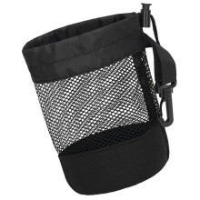 Golf Bag Ball Bag Mesh Tennis Bag with Drawstring Nylon Black for Collecting Tennis Balls Size 1