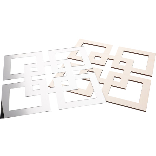 Art Legno Effetto Specchio Argento Stile Rustico