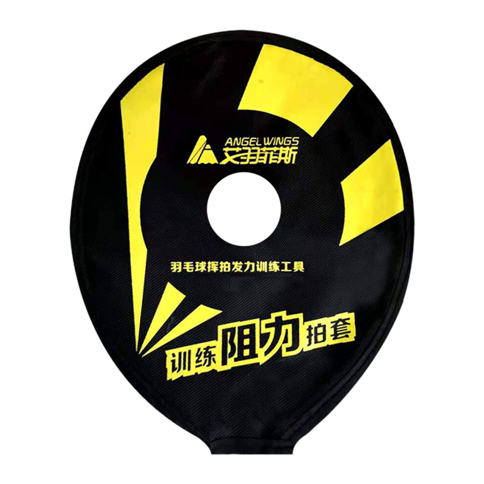 Badminton Racket Head Cover, Training Sleeve for Beach Play, Wrist Support for Athletes in Black Yellow Color-image-OPC-PJXMZBS-NEW