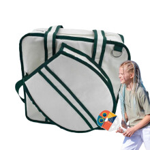 Tennis Racket Sling Bag, 40x40x15 cm High Capacity Backpack, Adjustable Strap for Badminton, Pickleball, Grey Sports Bag