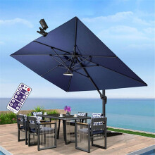 Patio Umbrella Lights Solar Powered with Timed Remote Control, LED Lights for Garden, Camping, Beach Tent, and Parties
