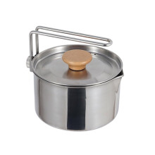 Large Kettle for Outdoor Cooking, Boiling Water, Hiking, Camping, Travel, Lightweight Aluminum, 2.5L Capacity