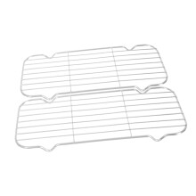 2 Pieces Stainless Steel Dish Drainer Roasting Rack Turkey Rack Chicken Roaster Oven Cooling Grate Baking Trays Silver