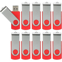 (4GB, 10 Pack Yellow) 10 Pack Usb Flash Drives Usb 2.0 Thumb Drive Bulk Pack Swivel Memory Stick Fold Storage Jump Drive Zip Drive