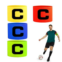 Children's Captain's Armband Pack of 4, Adjustable Elastic Football Captain Bands, Youth Player Armband for Soccer Games