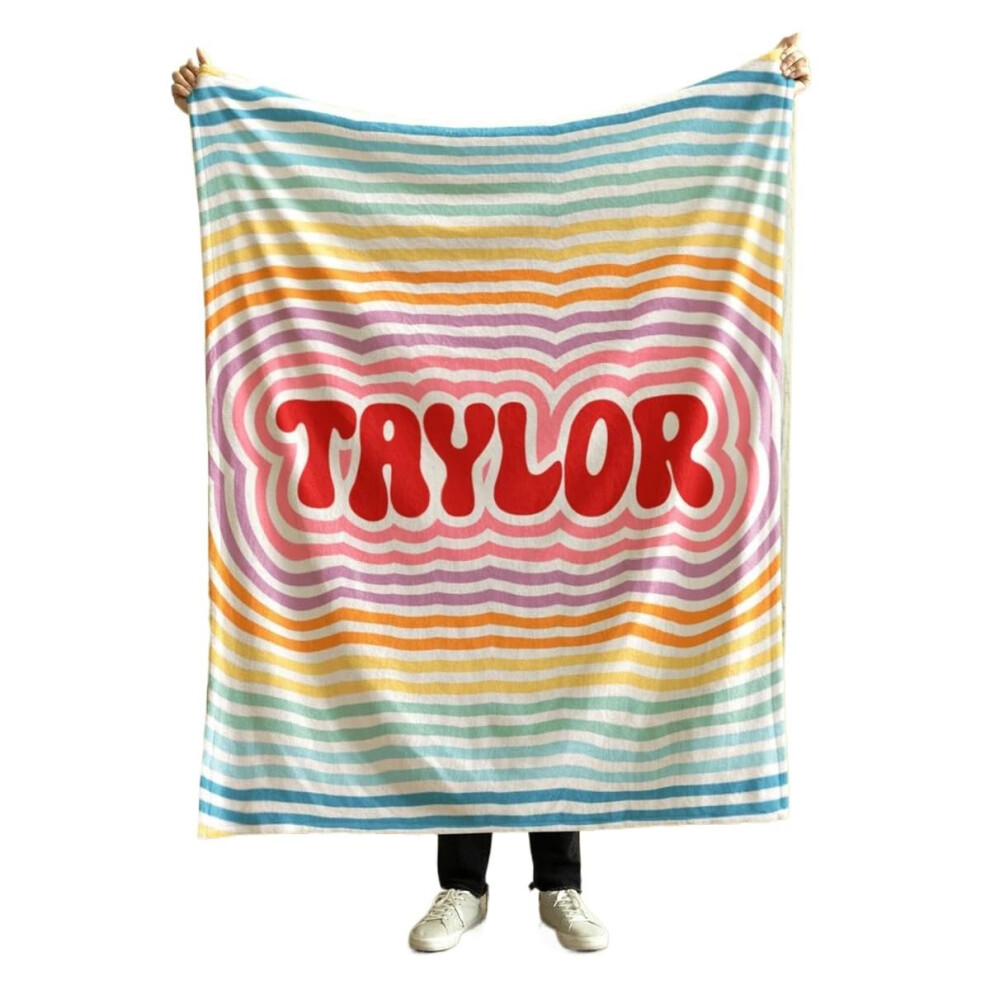 Personalised Throw Blanket with Name - Custom Name Blanket for Kids, Baby Blanket 150x200 cm, Soft Fabric