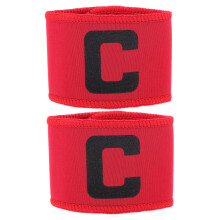 Captain's Armband Football Game Set, 2 x Elastic Double Row Armbands for Adults, Yellow Red Jersey Training Accessories