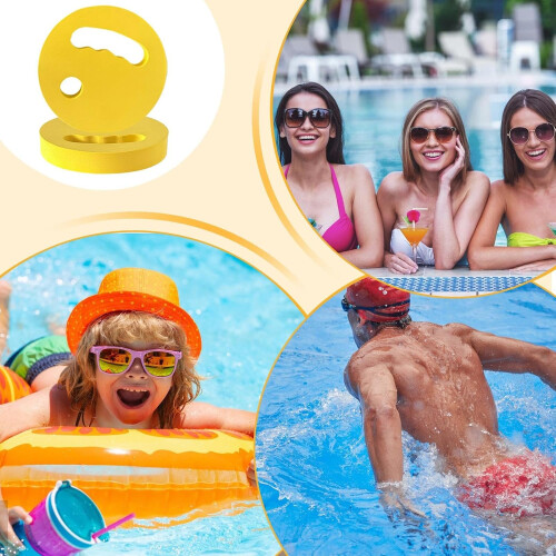 Floating EVA Exercise Discs with Ergonomic Grip, Lightweight Aqua Training Device for Resistance Training, Yellow, 2 Pack 2