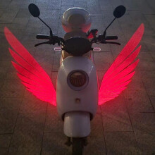 Motorcycle Underglow Projector Lights Set of 2 with Waterproof Angel Wing Logo Ghost Shadow Lights Red Color