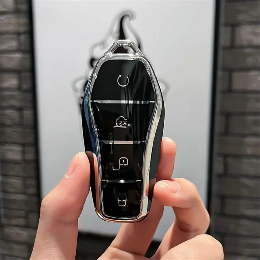 Soft Tpu Key Fob Case 4 Buttons Gloss Durable Remote Cover For Byd Qin Plus Dmi Atto 3 Han Ev Dolphin Black 6038364546685