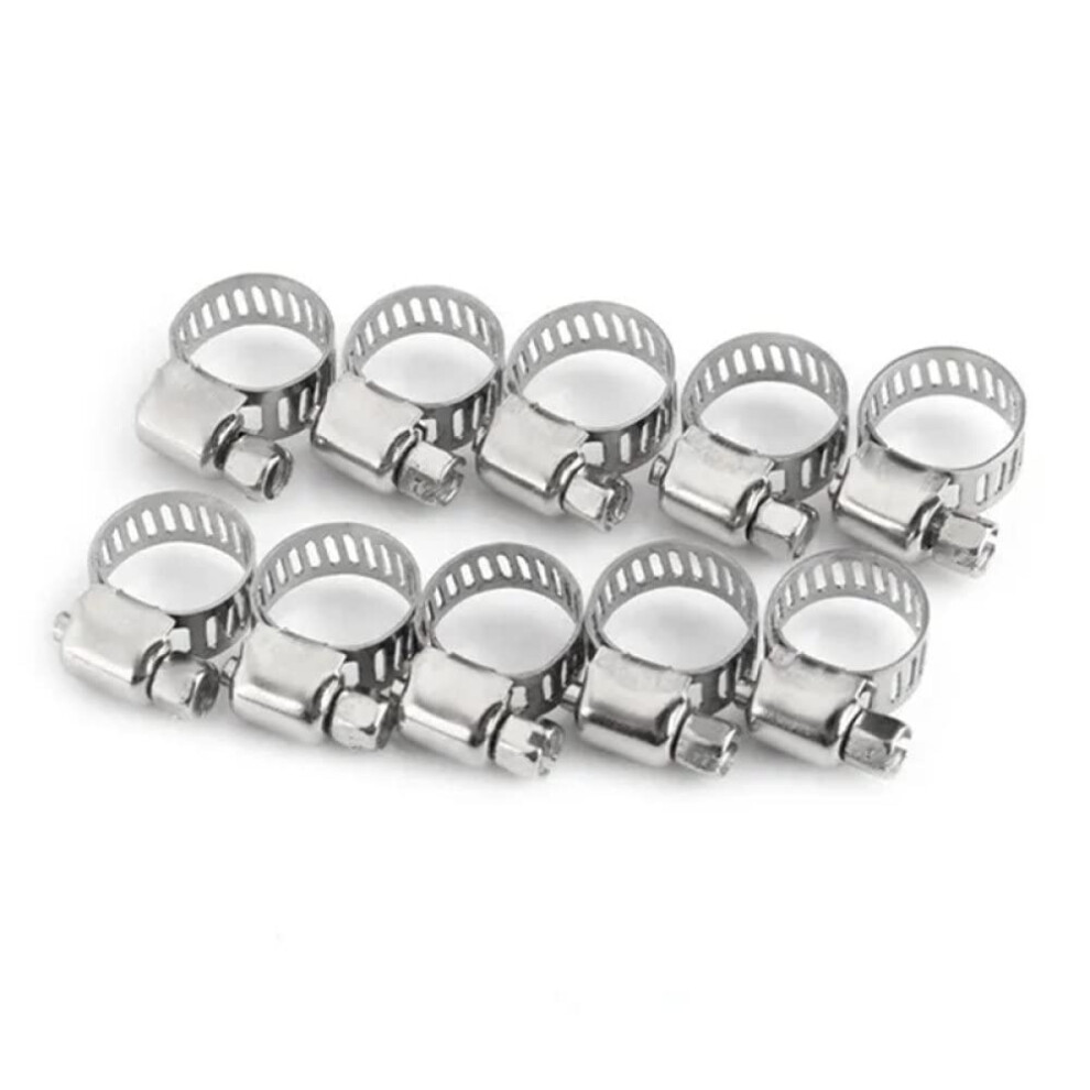 Hose Clamp 10Pcs Adjustable Stainless Steel Screw Band Pipe Clamp 13Mm 19Mm Fuel Hose Worm Gear Clip Tools 6482260926469