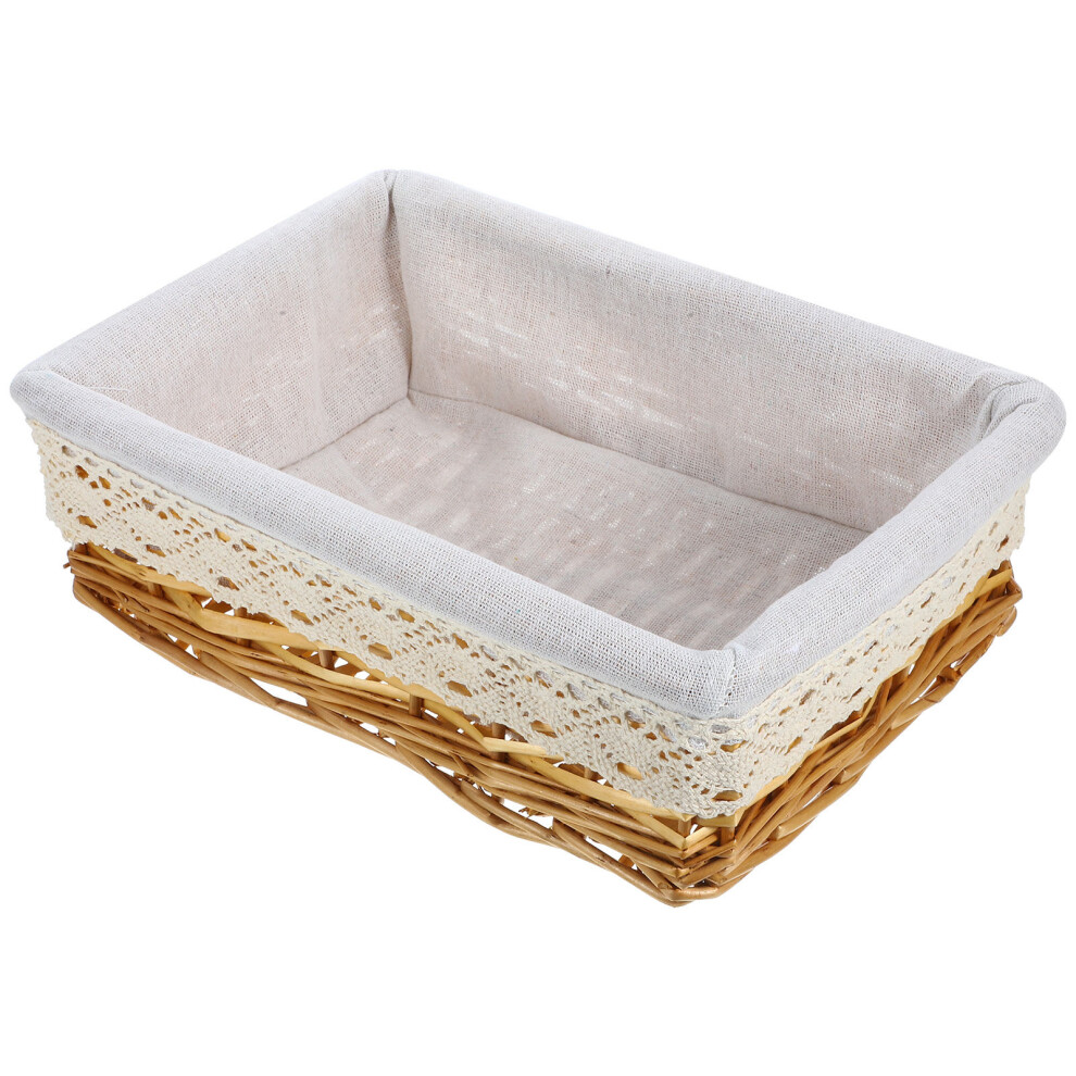 Rieten Mand Witte Voering Wilgenmand Multifunctioneel - Maat S-image