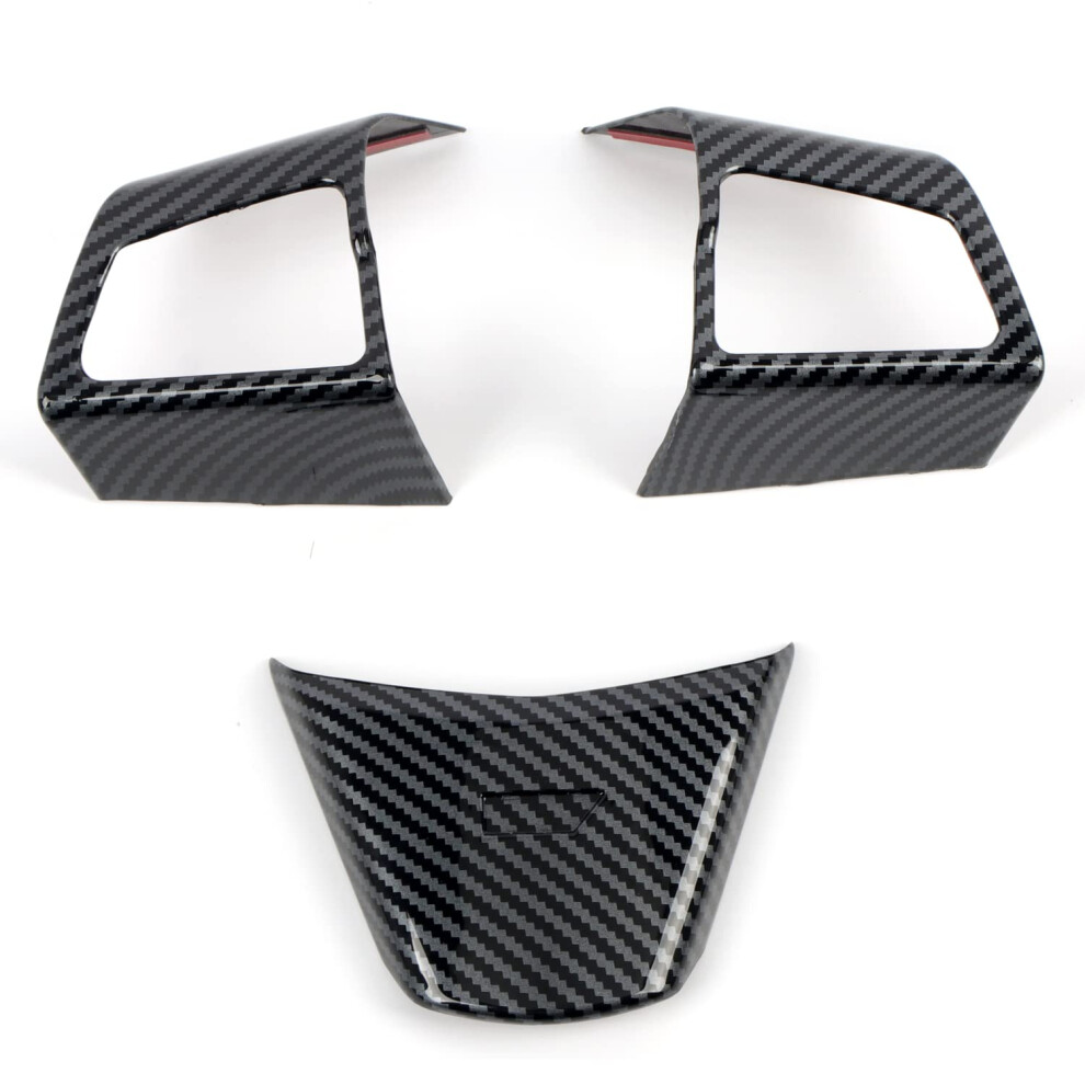 Steering Switch Buttons Decor Trim For Cadillac Cts 2008-2013, 3Pcs Abs Carbon Style Interior Accessories 6038364547064