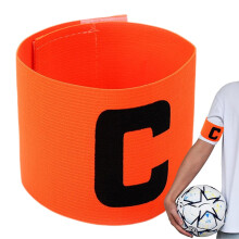Captain Armband | Soft C Arm Band for Team Unity in Soccer, Basketball, Volleyball | Orange Training Sleeve Badge