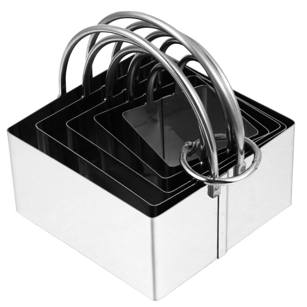 5-Delige Koekjesvorm Taartring Roestvrij Staal-image