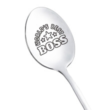 Boss Appreciation Gifts Spoon for Men and Women, Engraved World's Best Boss Spoon, Perfect Leaving Gift for Managers, Supervisors, Coffee Lovers
