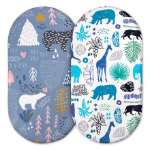 Changing Pad Covers for Newborns, 2 Pieces Washable Fitted Sheets 82x41x8cm, Printed Mattress Covers Smt2099-p06