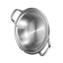 Stainless Steel Frying Pan 38X30X5.5CM Portable Wok Mini Rice Cooker Self-Heating Hot Pot for Stove Top Cooking
