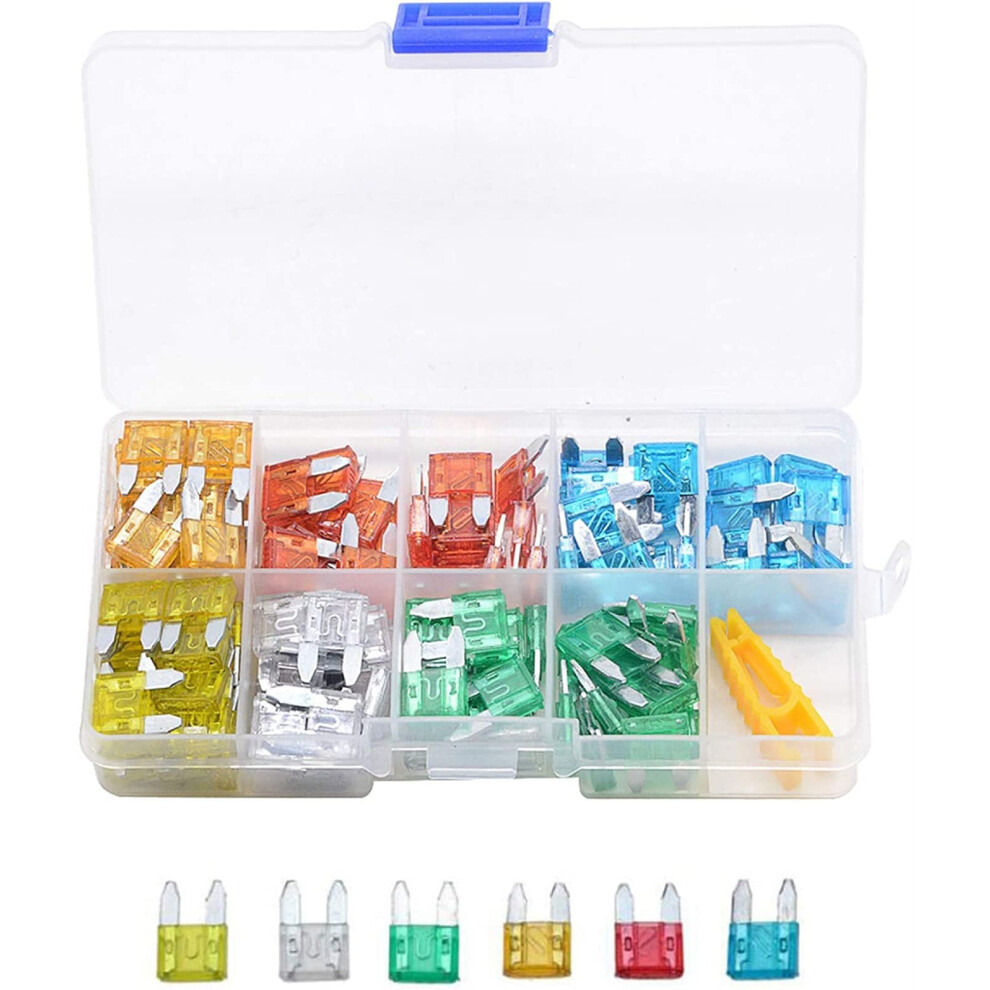 120Pcs Mini Blade Fuses Assortment 5A 10A 15A 20A 25A 30A For Car Truck With Plastic Box And Clip 6447073922138