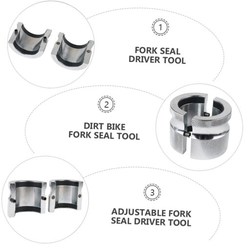 Fork Seal Driver Tool Set for Adjustable Motorcycle Fork Seals, Rubber, Silver, Compatible with Most Motorbikes 2