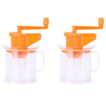 2Pcs Orange Plastic Manual Soybean Juicer Sturdy Fruit Juice Squeezer