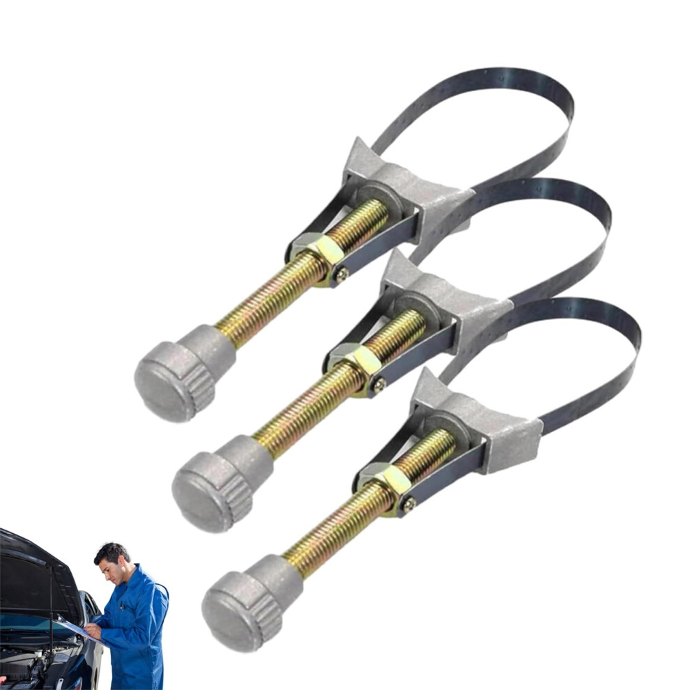 Adjustable Oil Filter Wrench Tool, 60Mm-120Mm Diameter Strap Wrench For Car, Motorcycle, Truck, 3Pcs Oil Filter Removal Set 6038364550149