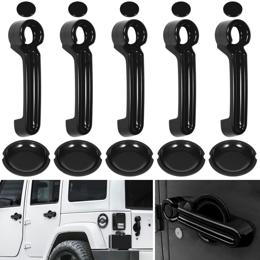 Door Handle Cover Inserts And Tailgate Handle Cover For 2007-2018 Jeep Wrangler Jk Jku 15Pcs Exterior Accessories Black 6482260929262