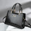 (Black)Crocodile Embossed Handbags Double Handle Tote Bag Womens Crossbody Bag Work For 2