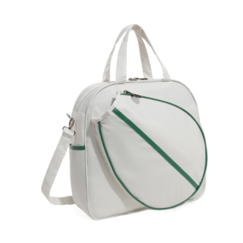 Tennis Gym Equipment Carry Bag with Detachable Strap for Men and Women, Waterproof Material, Large Capacity, White-image-OPC-PJXNSX9-NEW