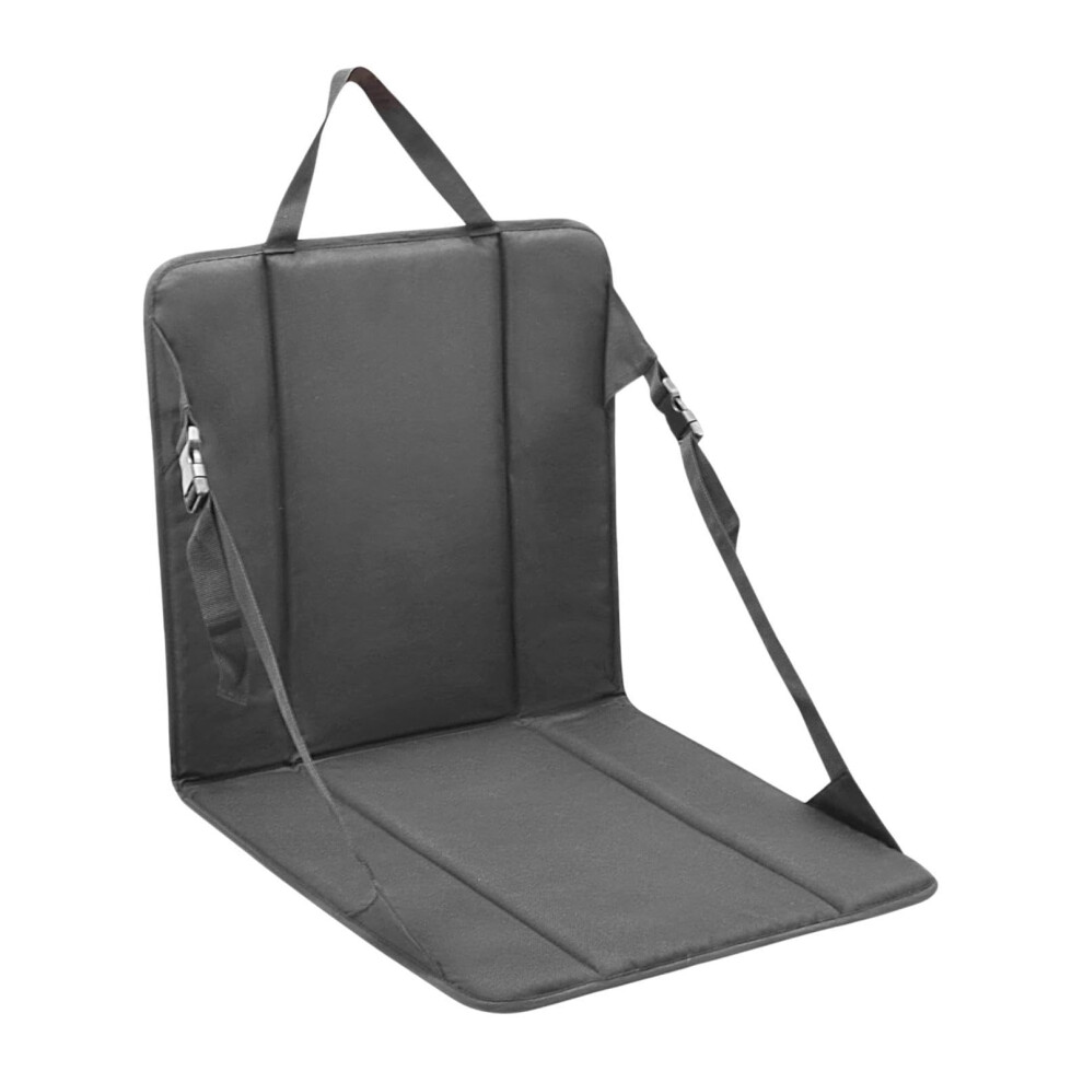 Folding Floor Chair with Back Support for Lawn Picnic, Adjustable Comfort Seating, Lightweight Black Design-image-OPC-PJXNT6Y-NEW