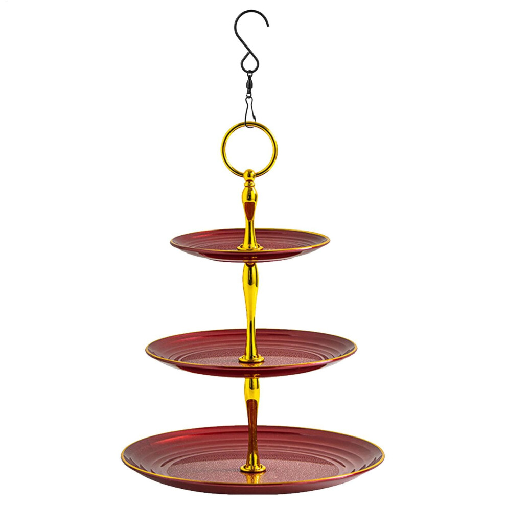 Bird Feeder Bath Goldfinch Feeding Station Red Hanging Fountain for Small Birds Outdoor Yard Decor Multi-Use Water and Seed Feeder