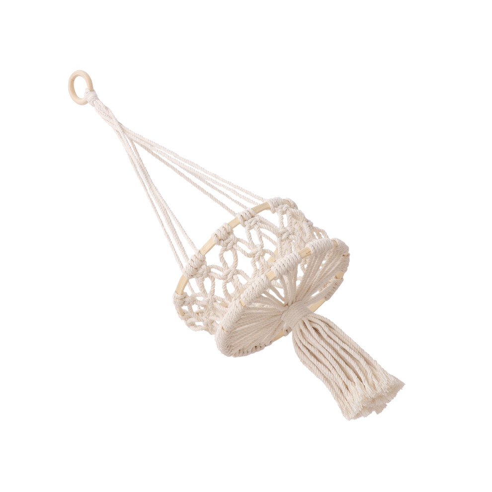 1 St Hangende Mand Chlorophytum Potsling Bamboe Wit-image