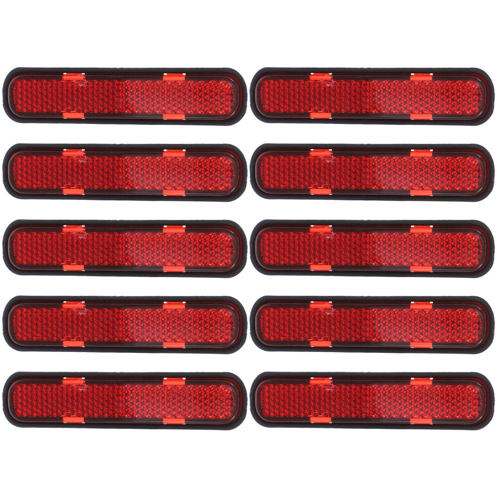 10 Stuks Reflector Motorfiets Auto Pp Rood-image