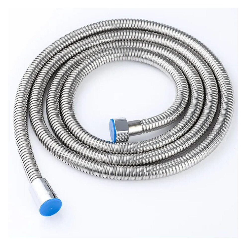 2M Black Sus 304 Flexible Shower Hose Extension Bathroom Water Pipe Sanitary Accessory 2 Meter Sliver 6038364551344