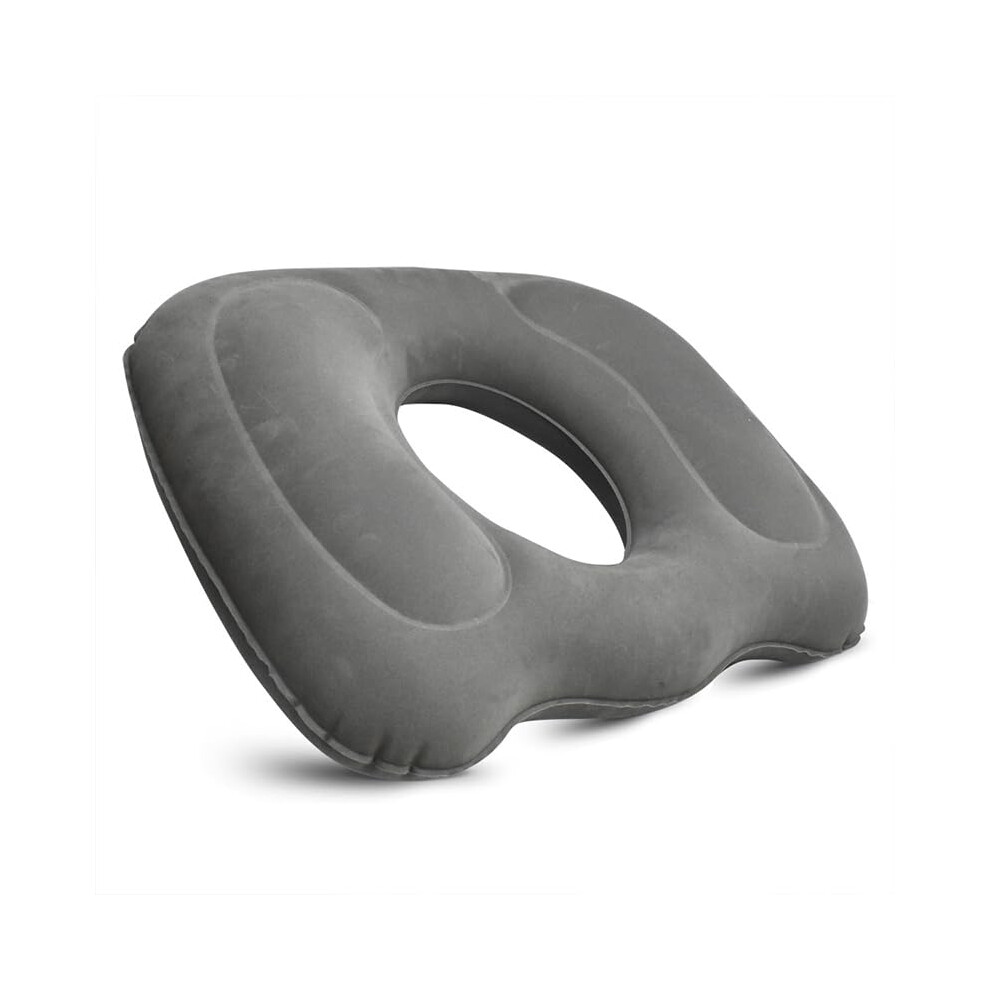 Gray Inflatable Donut Pillow Hemorrhoid Cushion For Tailbone Prostate Sciatica Bed Sores Post-Surgical Pain Firm Seat Cushion